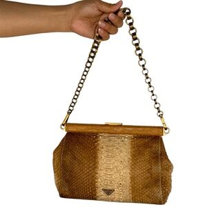 PRADA PYTHON CROCODILE FRAME BAG